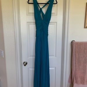 Teal Backless Gown
